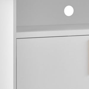 Homeroots Modern White And Natural Two Door Console Table  Wood,Manufactured 389028