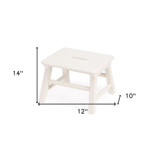 Homeroots 10" White Manufactured Wood Backless Bar Chair   389034