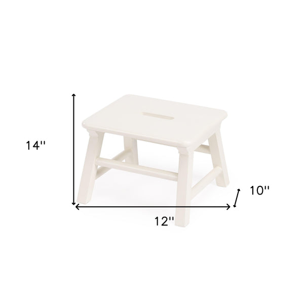 Homeroots 10" White Manufactured Wood Backless Bar Chair   389034