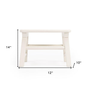HomeRoots 10" Solid Wood Step Stool - Classic White Design, Non-Slip Surface, Compact & Durable for Home Use 389034