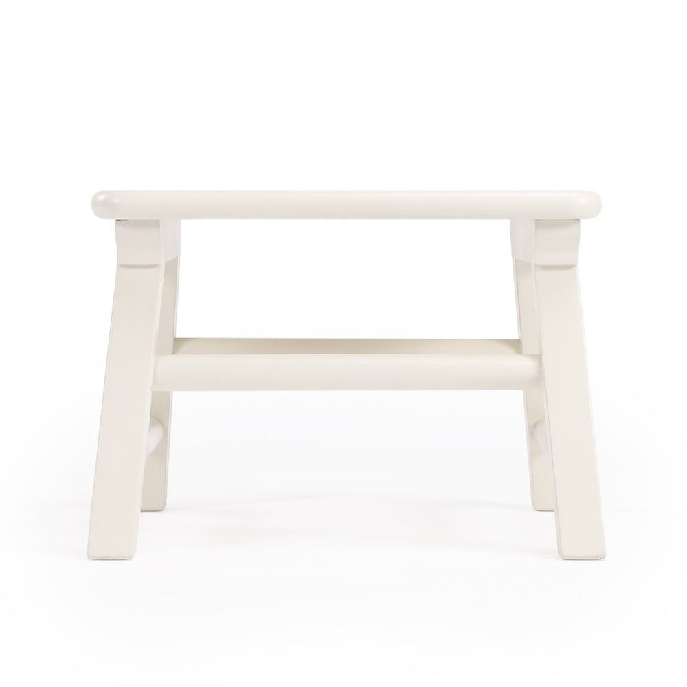 HomeRoots 10" Solid Wood Step Stool - Classic White Design, Non-Slip Surface, Compact & Durable for Home Use 389034
