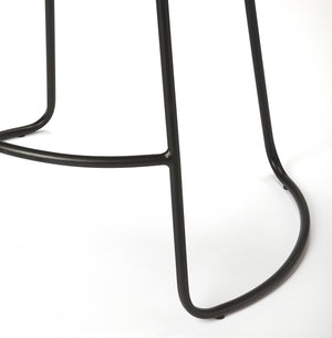 Homeroots 26" Dark Brown And Black Manufactured Wood And Iron Backless Counter Height Bar Chair   389037