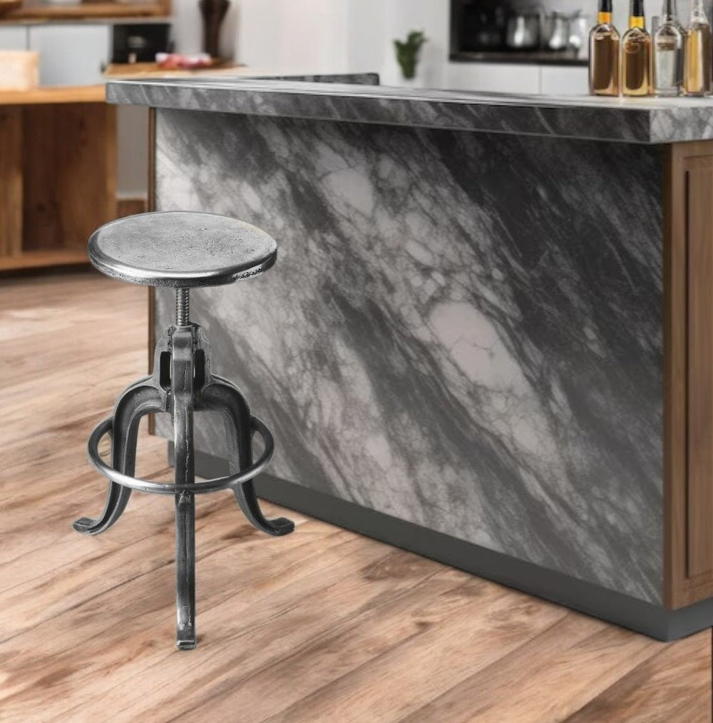 Homeroots Iron Backless Swivel Bar Chair   389043