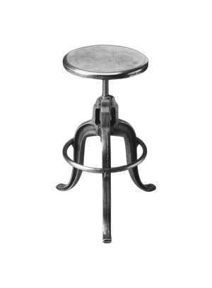 Homeroots Iron Backless Swivel Bar Chair   389043