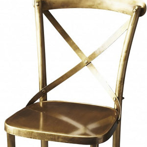 Homeroots 24" Gold Iron Bar Chair   389046