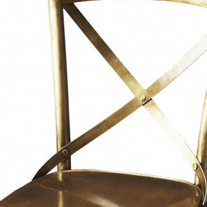 Homeroots 24" Gold Iron Bar Chair   389046