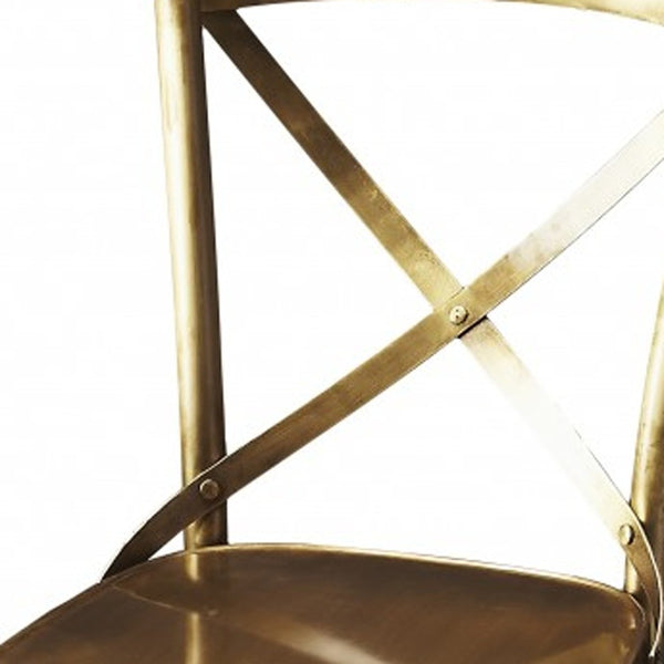 Homeroots 24" Gold Iron Bar Chair   389046