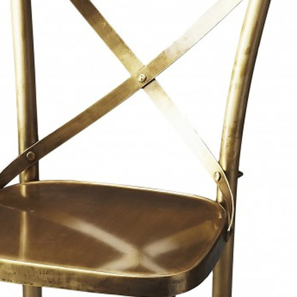 Homeroots 24" Gold Iron Bar Chair   389046