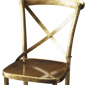 Homeroots 24" Gold Iron Bar Chair   389046