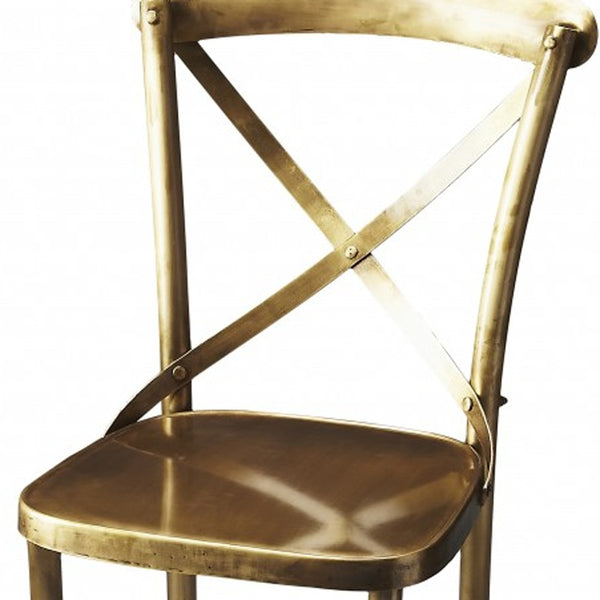 Homeroots 24" Gold Iron Bar Chair   389046