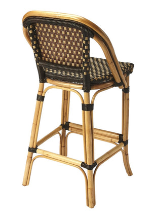HomeRoots 26" Brown and Natural Rattan Bar Chair – Coastal-Inspired Design with Comfort & Durability for Your Space 389050
