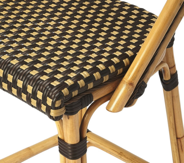 HomeRoots 26" Brown and Natural Rattan Bar Chair – Coastal-Inspired Design with Comfort & Durability for Your Space 389050