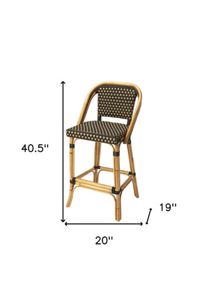 HomeRoots 26" Brown and Natural Rattan Bar Chair – Coastal-Inspired Design with Comfort & Durability for Your Space 389050