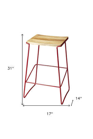 Homeroots 31" Brown Iron Backless Bar Chair  Iron 389054