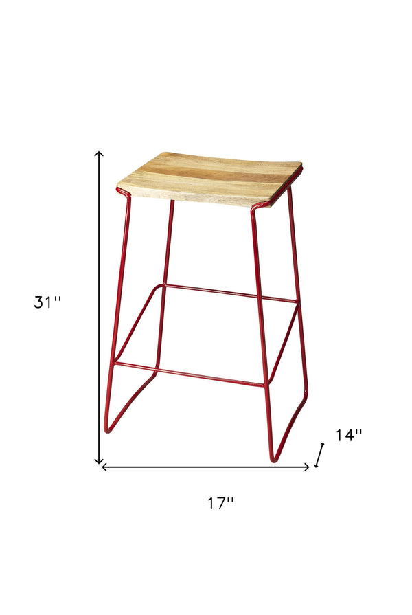 Homeroots 31" Brown Iron Backless Bar Chair  Iron 389054