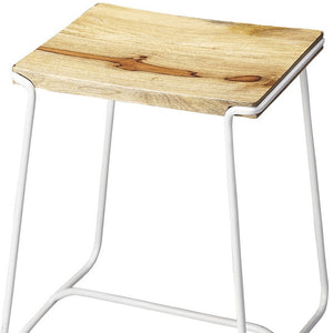 Homeroots 22" Brown Iron Backless Bar Chair  Iron 389055