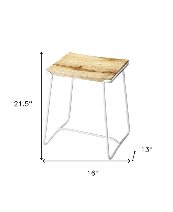 Homeroots 22" Brown Iron Backless Bar Chair  Iron 389055