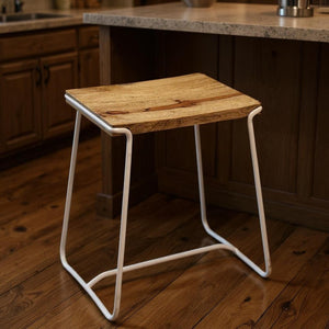 HomeRoots 22" Brown Iron Backless Bar Chair - Modern, Space-Saving Design for Kitchen & Bar with Crisp Finish 389055