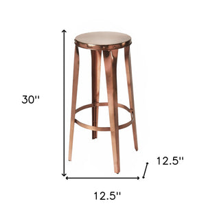 HomeRoots 30" Copper Iron Backless Bar Chair - Modern Minimalist Design for Stylish Kitchen Seating & Entertaining 389058