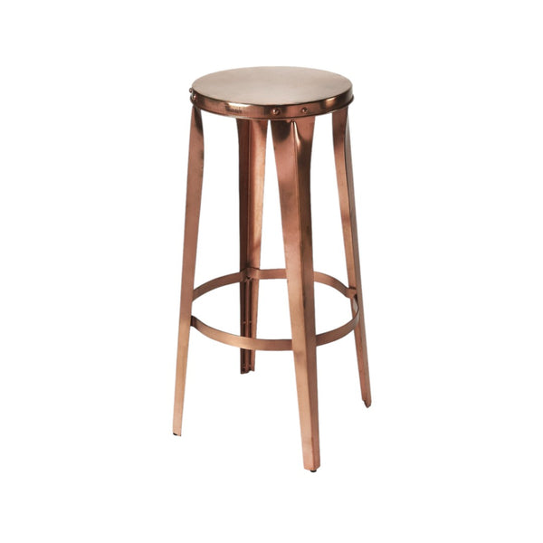 HomeRoots 30" Copper Iron Backless Bar Chair - Modern Minimalist Design for Stylish Kitchen Seating & Entertaining 389058
