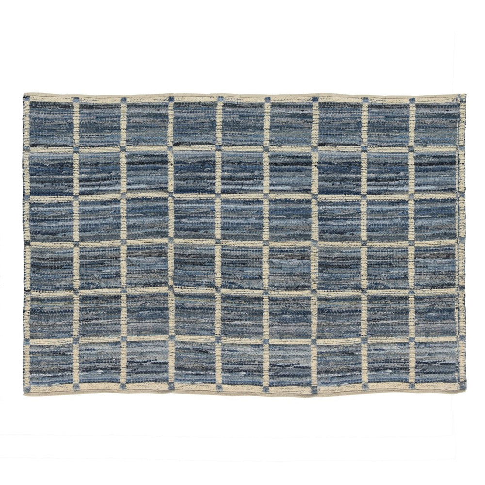 Homeroots 5' X 8' Blue And Gray Area Rug  Cotton Blend 389075