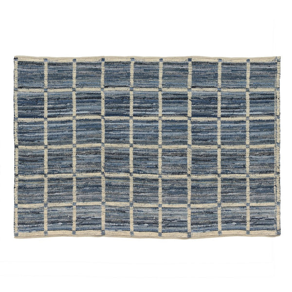Homeroots 5' X 8' Blue And Gray Area Rug  Cotton Blend 389075