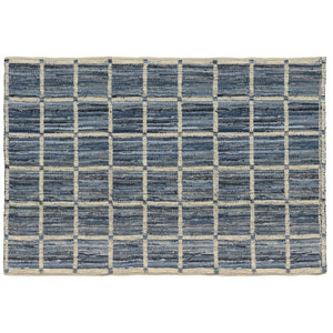 Homeroots 5' X 8' Blue And Gray Area Rug  Cotton Blend 389075