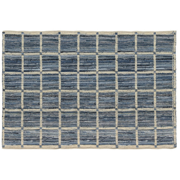 Homeroots 5' X 8' Blue And Gray Area Rug  Cotton Blend 389075