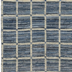 Homeroots 5' X 8' Blue And Gray Area Rug  Cotton Blend 389075