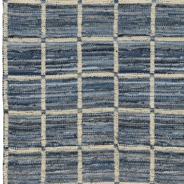 Homeroots 5' X 8' Blue And Gray Area Rug  Cotton Blend 389075