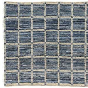 Homeroots 5' X 8' Blue And Gray Area Rug  Cotton Blend 389075