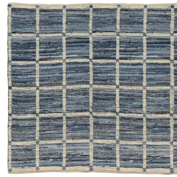 Homeroots 5' X 8' Blue And Gray Area Rug  Cotton Blend 389075