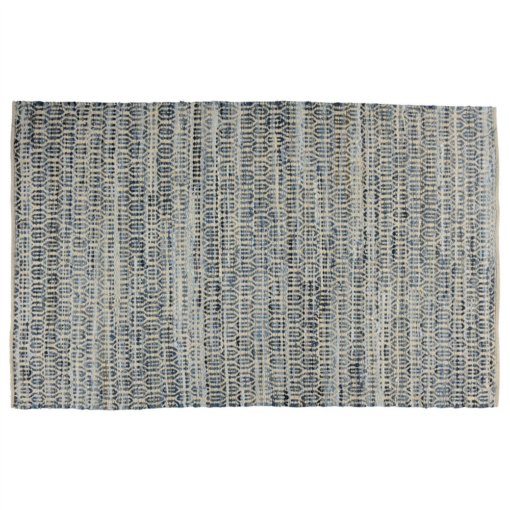 Homeroots 5' X 8' Blue And Gray Area Rug  Cotton Blend 389076