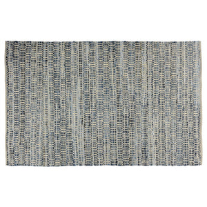 Homeroots 5' X 8' Blue And Gray Area Rug  Cotton Blend 389076