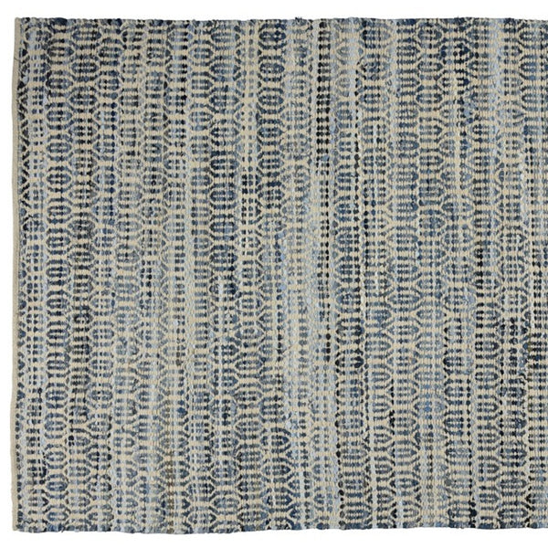 Homeroots 5' X 8' Blue And Gray Area Rug  Cotton Blend 389076