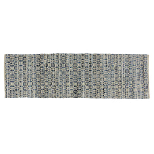 Homeroots 8' Blue And Gray Runner Rug  Denim,Chenille 389078