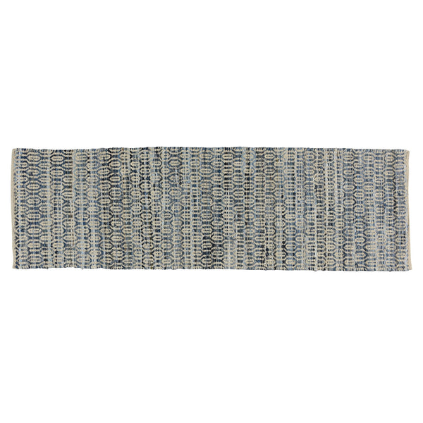 Homeroots 8' Blue And Gray Runner Rug  Denim,Chenille 389078