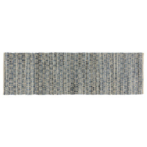 Homeroots 8' Blue And Gray Runner Rug  Denim,Chenille 389078