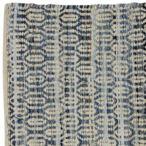 Homeroots 8' Blue And Gray Runner Rug  Denim,Chenille 389078
