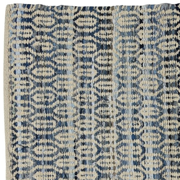 Homeroots 8' Blue And Gray Runner Rug  Denim,Chenille 389078