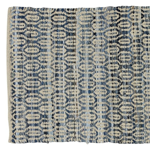 Homeroots 8' Blue And Gray Runner Rug  Denim,Chenille 389078