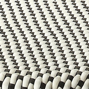 Homeroots 30" Natural Black And White Rattan Backless Bar Height Bar Chair   389082