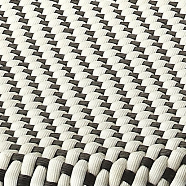 Homeroots 30" Natural Black And White Rattan Backless Bar Height Bar Chair   389082