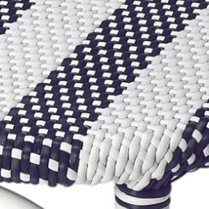 HomeRoots 24" Stylish Blue & White Rattan Backless Counter Stool – Perfect for Indoor & Outdoor Spaces! 389083