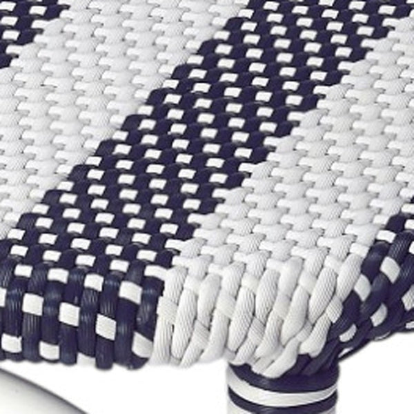 HomeRoots 24" Stylish Blue & White Rattan Backless Counter Stool – Perfect for Indoor & Outdoor Spaces! 389083