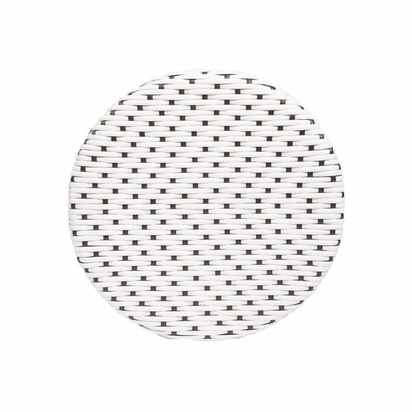 HomeRoots 24" Brown & White Rattan Backless Counter Stool - Stylish, Lightweight, Versatile for Indoor/Outdoor Use 389086