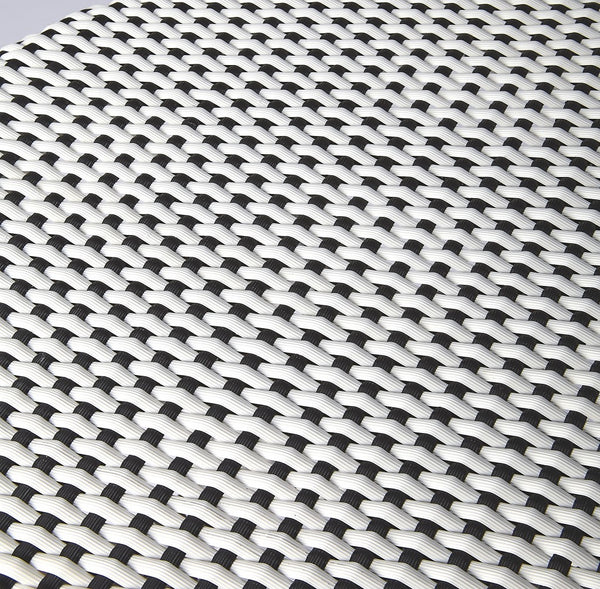 Homeroots 24" Black And White Rattan Backless Counter Height Bar Chair   389091