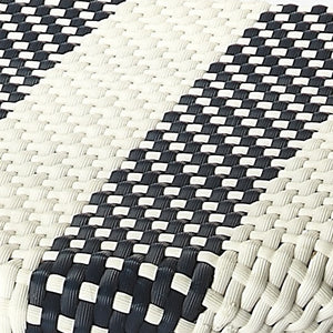 Homeroots 24" Blue White And Natural Rattan Backless Counter Height Bar Chair   389092