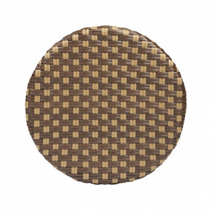 Homeroots 24" Natural And Brown Rattan Backless Counter Height Bar Chair   389104