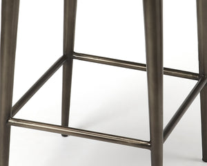 Homeroots 32" Brown And Gray Manufactured Wood And Iron Backless Counter Height Bar Chair  Iron 389112